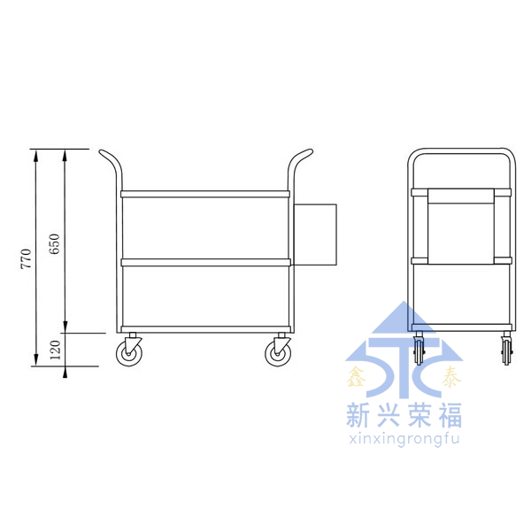 三層餐車(chē)尺寸圖
