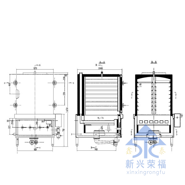 燃氣單門(mén)蒸箱尺寸圖一
